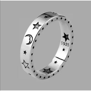 Ring silver moon star band dream women’s jewelry